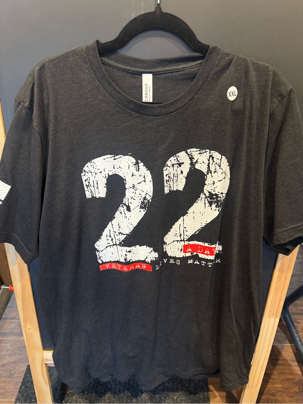 Nine Line XXL Men's Black '22' Graphic Crew Neck T-Shirt Veterans Lives Matter